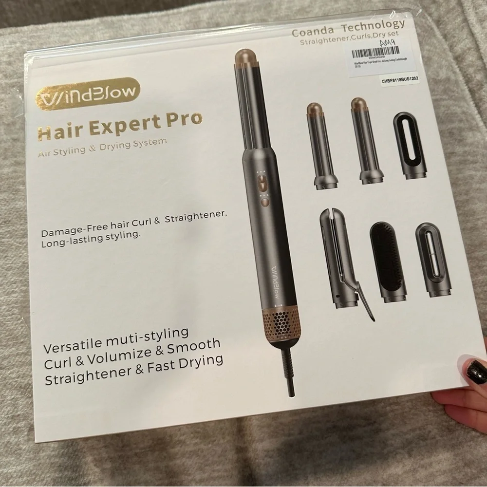 Hair Dryer Brush 6 in 1 Air Styling & Drying Multi-Styler Auto-Wrap Curlers #AM9